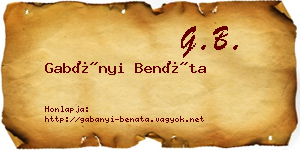 Gabányi Benáta névjegykártya